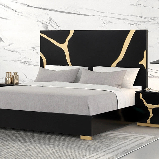 Goldsberg E.King & Queen Bed Grey & Pink