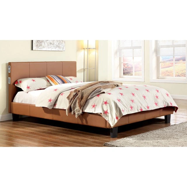 Evans E.King & Cal.King Bed Espressso, White, & Camel