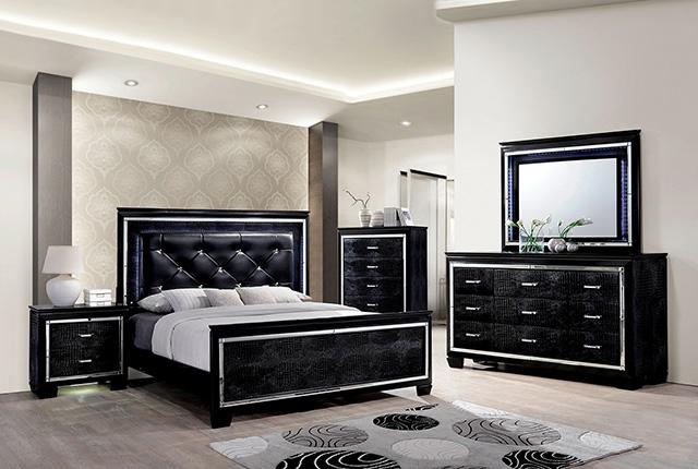 Bellagrand Bed Oak, Silver & Black