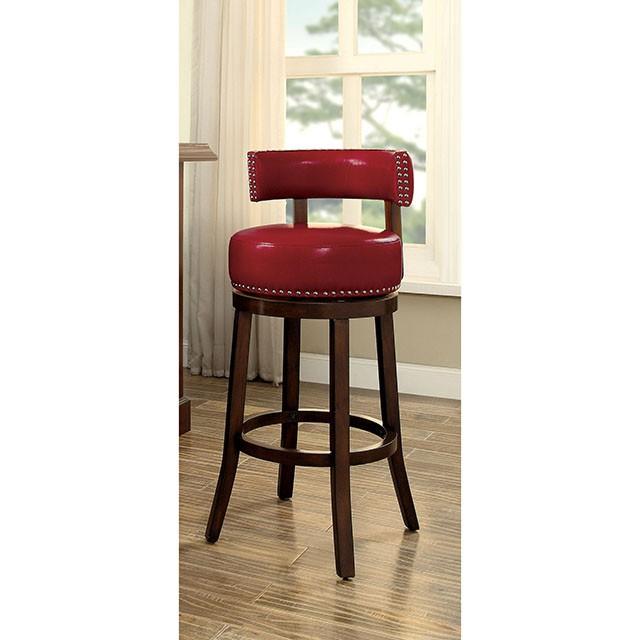 SHIRLEY Dark Oak/Red 29" Bar Stool image