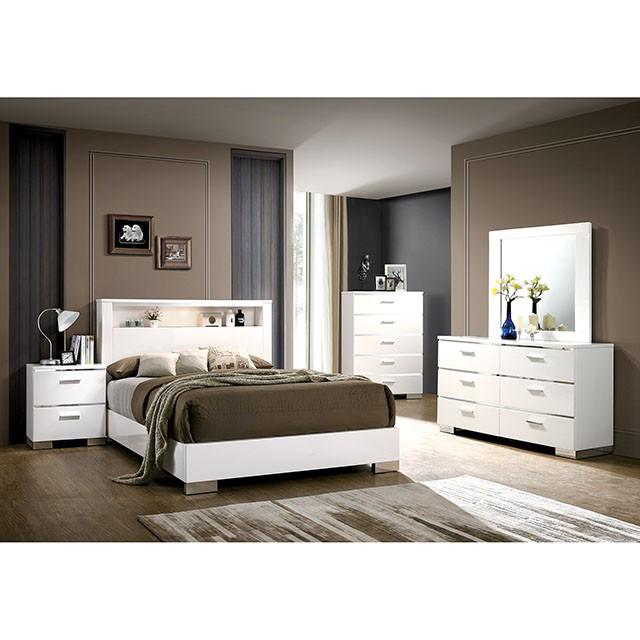 Malte White Queen Bed image