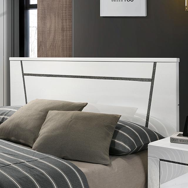 MAGDEBURG Cal.King Bed, Black & White