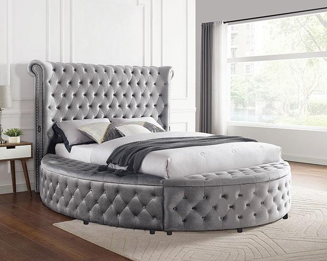 SANSOM E.King Bed, Gray