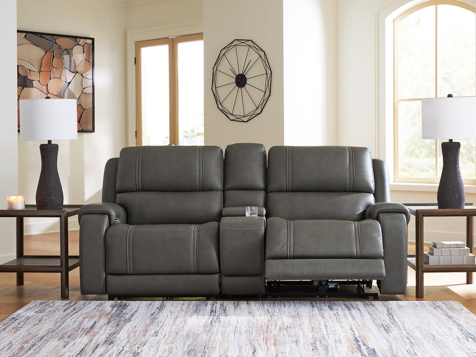 5Z - Pittson Power Reclining Sectional Loveseat with Console