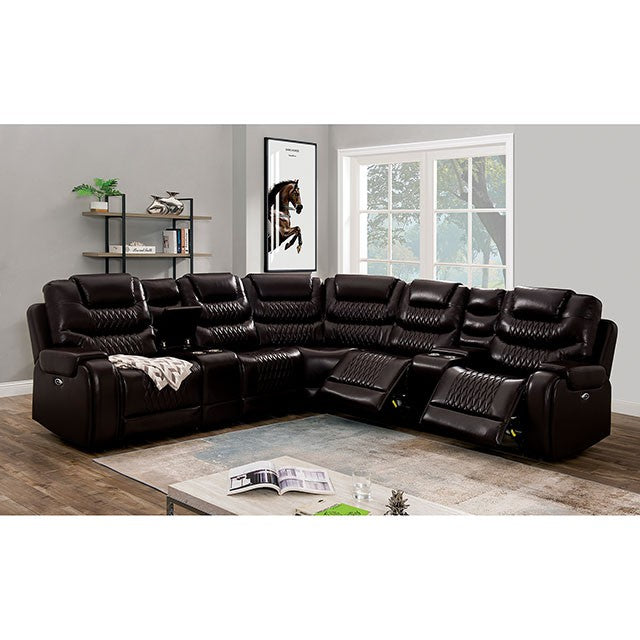 Mariah Power Sectional Brown